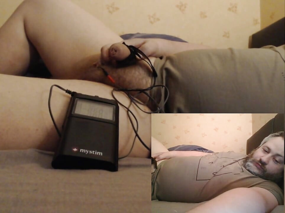 E-stim on dick for more than 20 minutes!