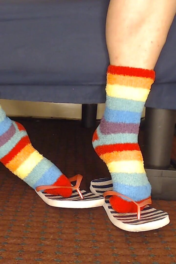 Fluffy Fuzzy Socks Flip Flops Shoeplay.