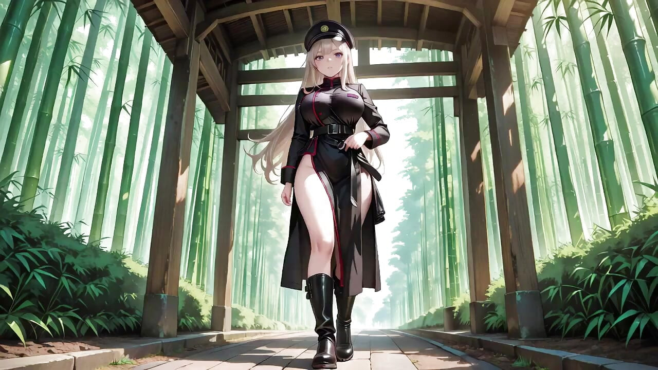 Blonde Valkyrie's Undressing Moment, That Great-slit Black Uniform Is Insane!
