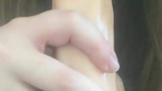 short clip--sucking a dildo