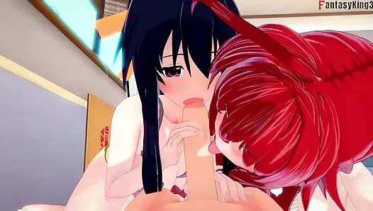 Akeno and Rias Surprise me whit a double blowjob - DXD NTR Madness Series