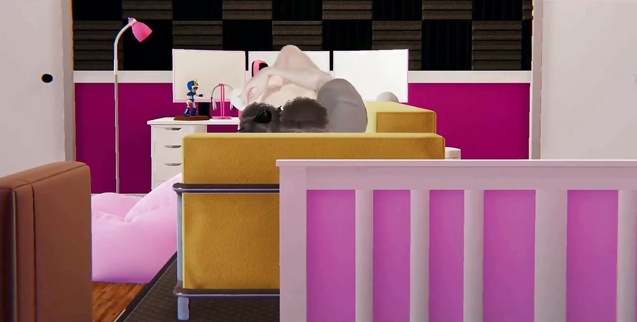 Velvet Ruin of the Feline - Femboy Catboy Ravaged and Filled on a Sofa in an Intense Hentai Scene