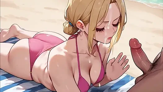 Bimbo pirang di anime pantai ai