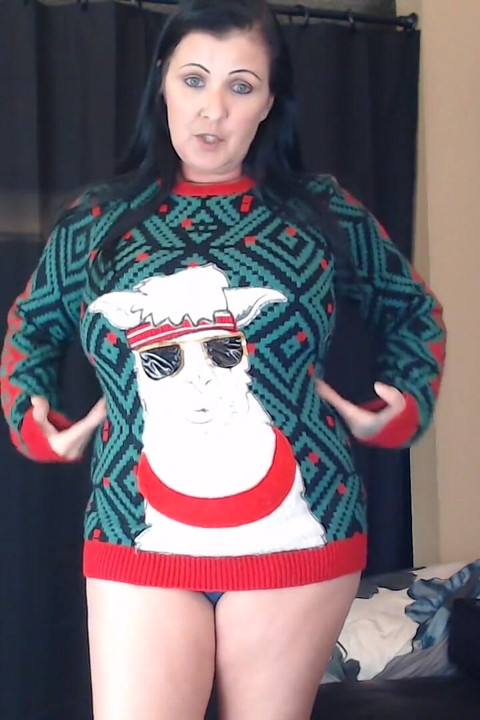 Cutting up Ugly Christmas Sweater