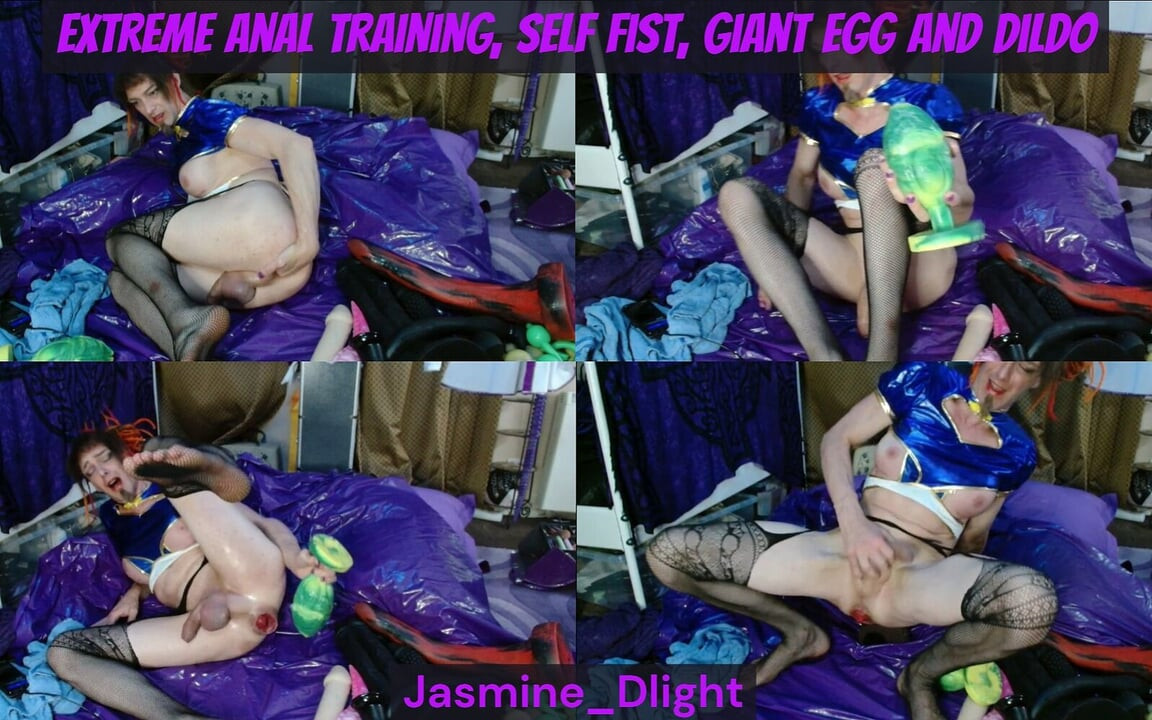 Jasmine Dlight Extreme Anal Training with Self Fist, Giant Egg Plug and Dildo