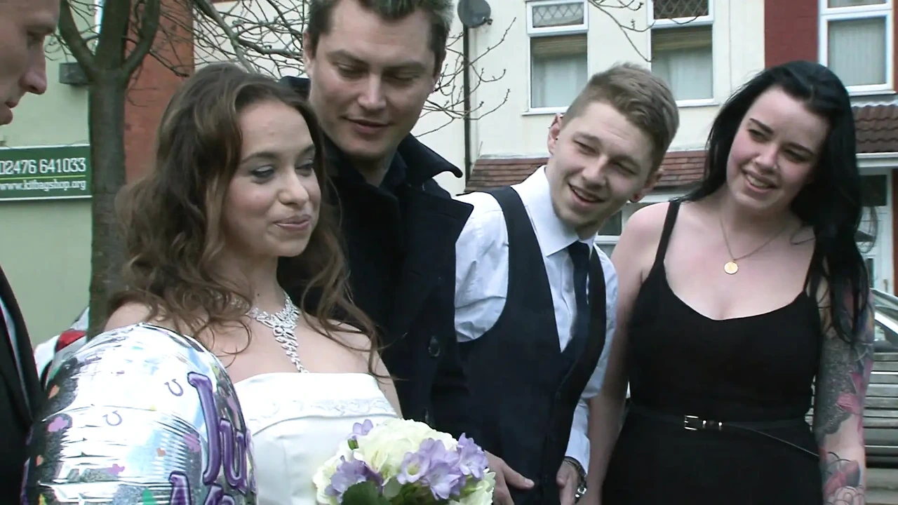 Horny brunette gets banged on her wedding