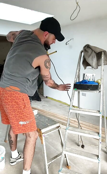 Filthy Little Horny Hunk Wanking at Work