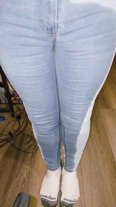 Desperately releasing about half in gf's light wash jeans, then properly soaking them the rest of the way