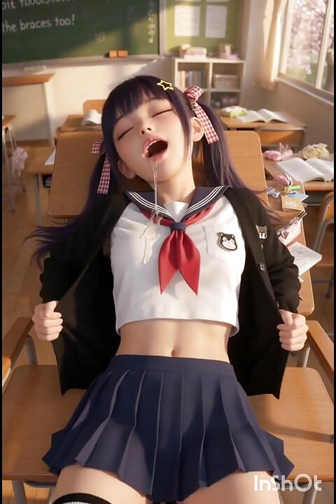 Schoolgirl Cosplay (+18) Anime , at recess she feels lust