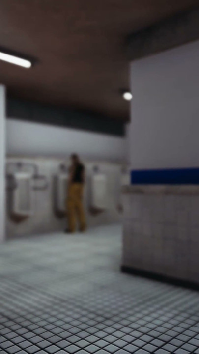 Men's Room, Cute Asian Girl Swallows Big Black Cock in a Public Toilet, Emptie41