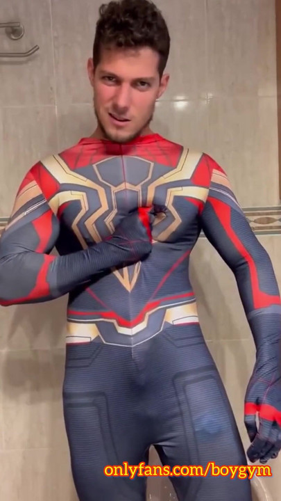 My Spiderman cock has a wet surprise for you