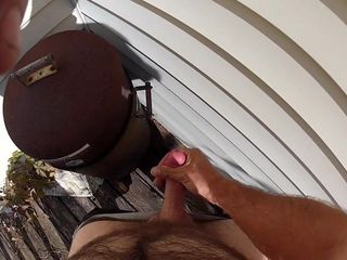 Cumming on the back porch