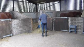 My riding boots in the stables