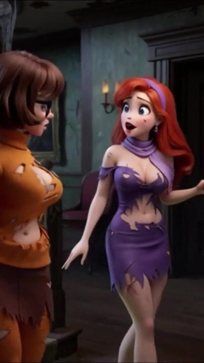 Velma and Daphne Become Fully Nude in Haunted Mansion Ghost Mystery as Their Clothes Tear During Investigation | Clip 1