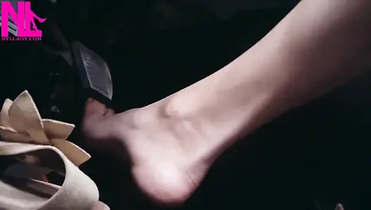 Crazy Barefoot Pedal Pumping on High Way