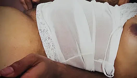 Horny couple role play.Husband fingers wife and the moaning enjoying sounds she makes will make any guy go hard