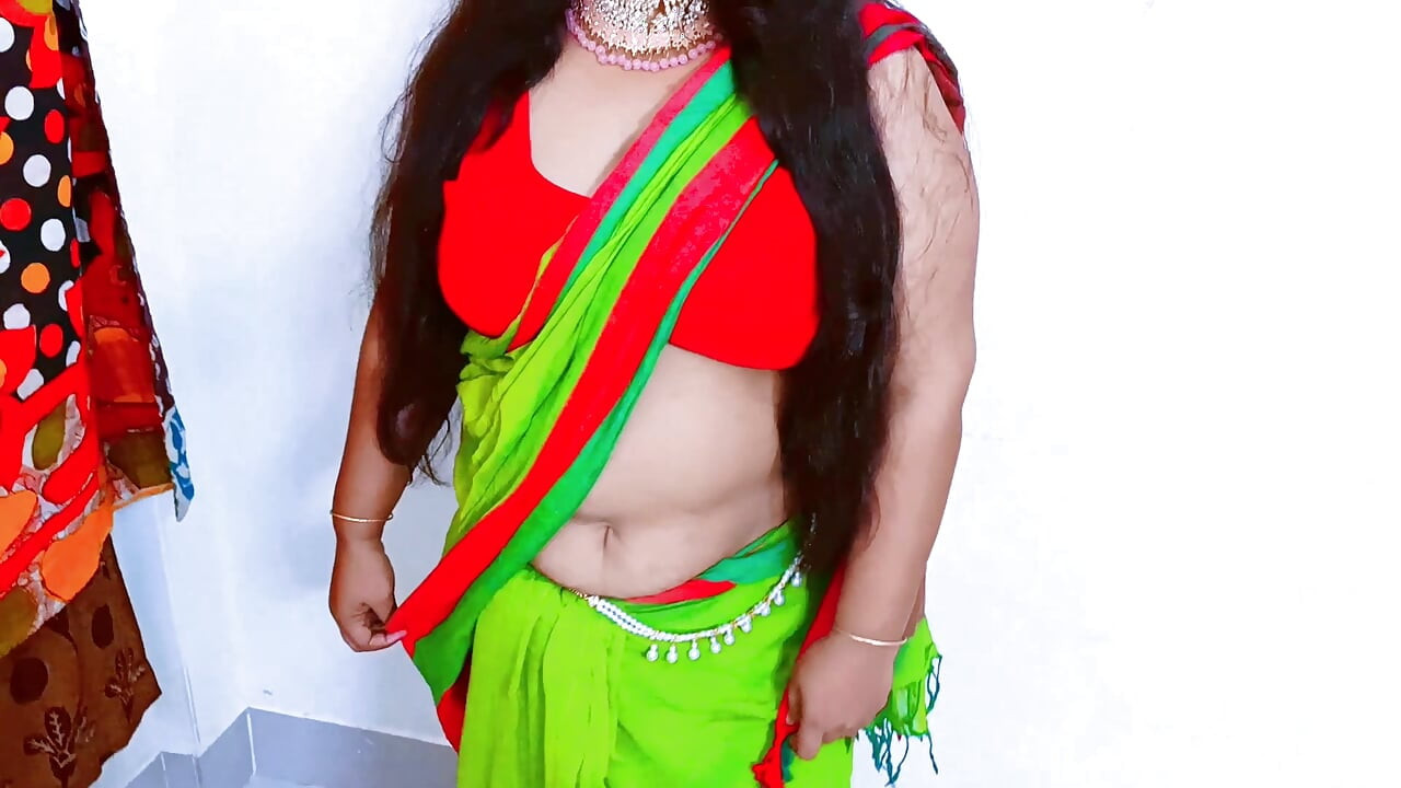 My sister-in-law looks great in a saree today.