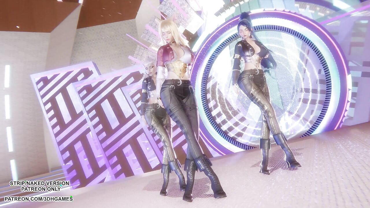 MMD - KARD - GUNSHOT - Ahri, Kaisa & Evelynn Sexy Kpop Dance League of Legends Hentai Uncensored 4K 60FPS