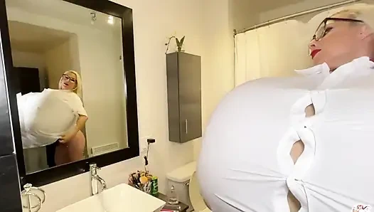 My Parfum Makes My Tits Inflate! Leather Jacket Can't Hold It!