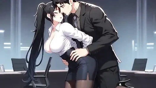 Big tits secretary gets bent over the desk by her boss for fucking private meeting