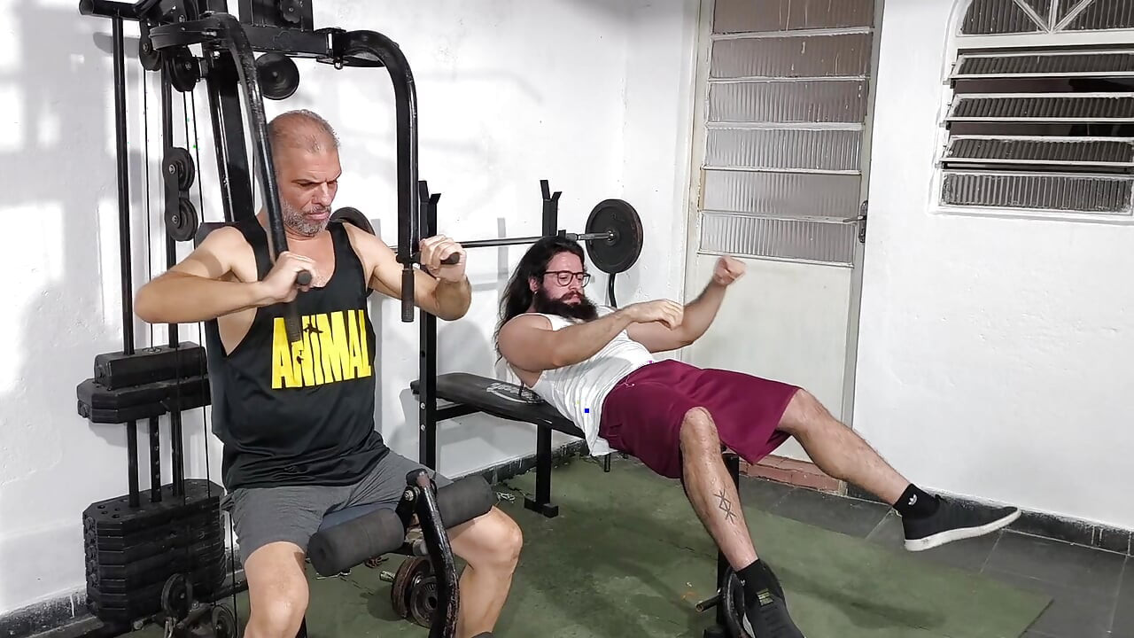straight friends making out at the gym