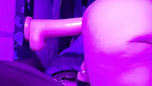 Riding my 13 inch dildo