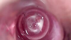 La esposa de un amigo muestra lo que hay dentro de su apretada y cremosa vagina