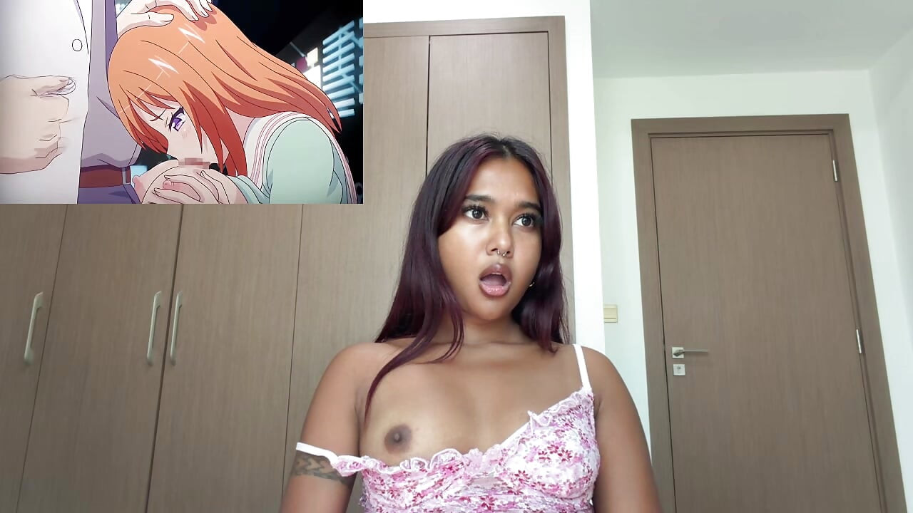 Liten desi-jente Mia Z reagerer på hentai