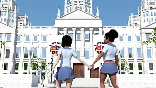Hentai Sex College Episode 8 - Big Titty Bffs Practice Scissoring Together at Hentai Sex University