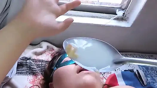 First I Eat Cookies with Milk From My Wife's Ass and Then I Put My Balls in Her Ass