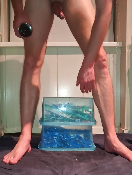 Hot gay twink solo hard big cock rides dildo piss orgasms