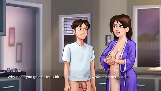 Stepmom fucked by stepson at living room or kitchen sex summer time saga game sex