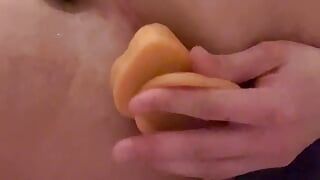 Masturbating my juicy ass with a dildo