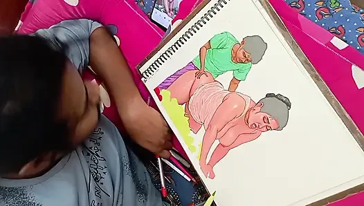 Seksi ama zavallı Hintli köylü kadın sebze parasını ödemek için bir sebze satıcısını sikiyor