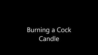 Burning cock candle