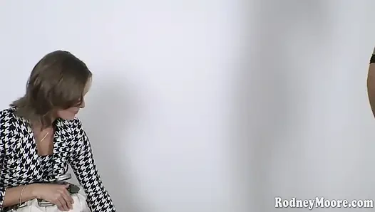 Dirty MILF Threesome with Cum Eating Miss Melrose