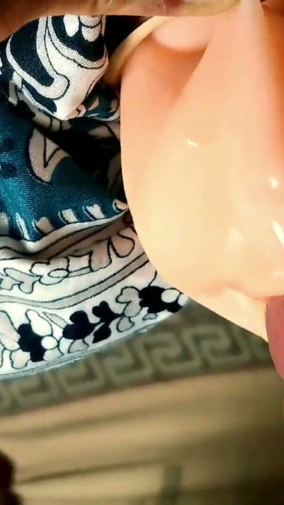 gently and for a long time fucked a sexy realistic mouth until he filled his mouth full of hot sperm | Clip 2