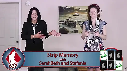 Dreadlocked Stefanie and ex-trucker SarahBeth in a Strip Memory game