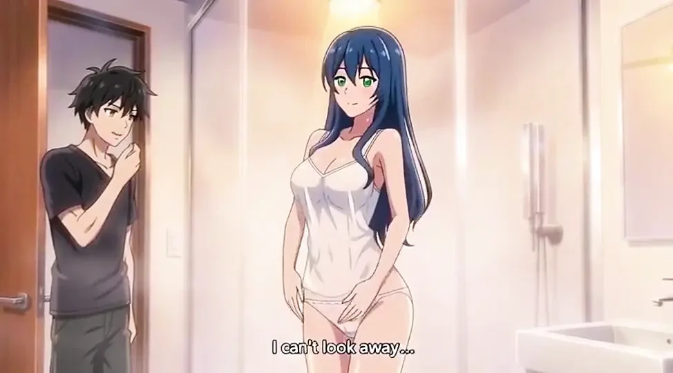 Stepbrother watch stepsister while she is taking shower 3D Anime