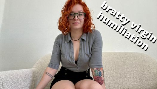 Bratty femdom vierge humiliation, coaching masturbatoire - vidéo complète sur Veggiebabyy Manyvids