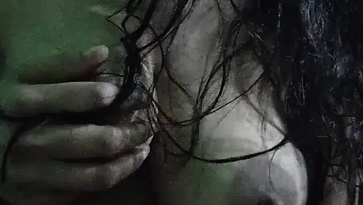 Alone girl fingering pussy leak