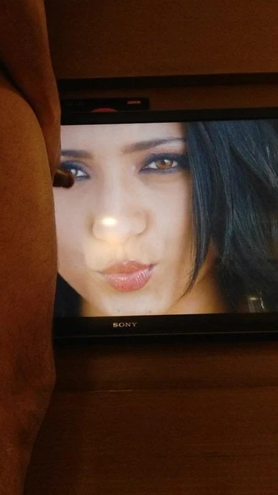 Trisha hot face cum on Big screen