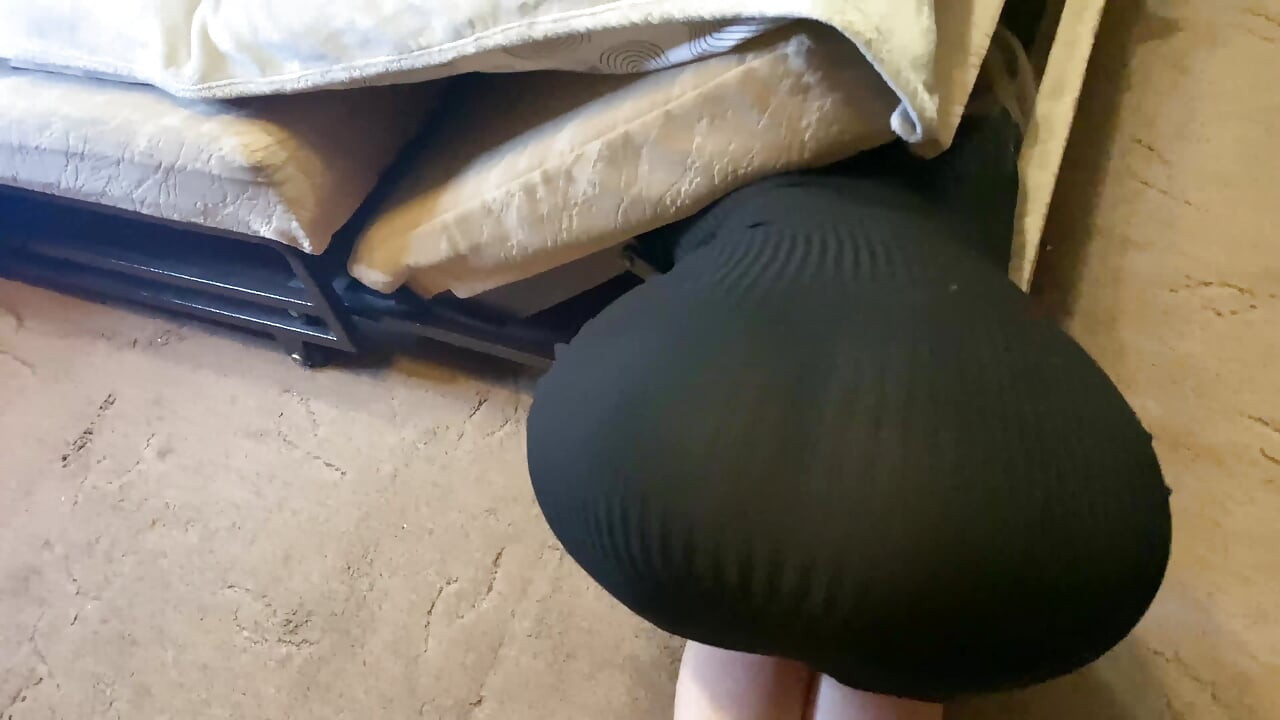 The stepmother got stuck under the sofa and the stepson took advantage of it