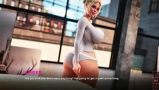 the synthetic fucking milf amber  in sofa cowgirl, big tits big ass