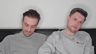 Hung Uncut Brotosh Lads Side by Side Masturbation