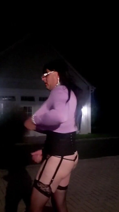 Powerful moment from "DeeDeeSlut69 - Out in her Black Lingerie and purple Shirt in Public"