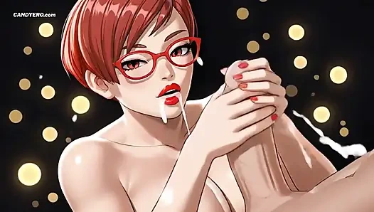 Kızıl saçlı lilas oral seks ve boşalma derlemesi - yapay zeka