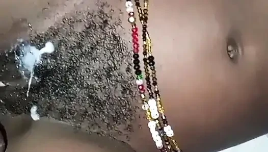African Queen Sucks and Fucks Step Dad With Cum in Pussy