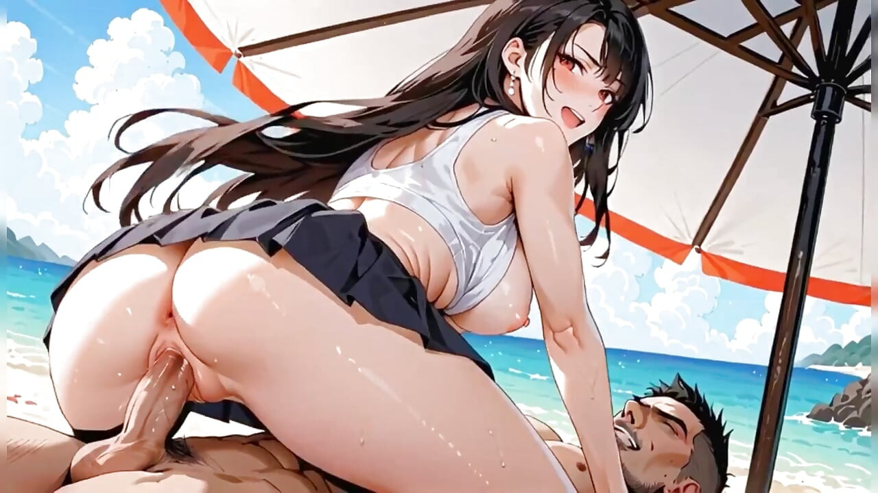 Public Sex on the Beach with a Stranger Ass and Pussy Creampie