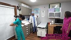 3 enfermeiras são feitas para se examinar sob vigilância do médico Tampa no GirlsGoneGynoCom!